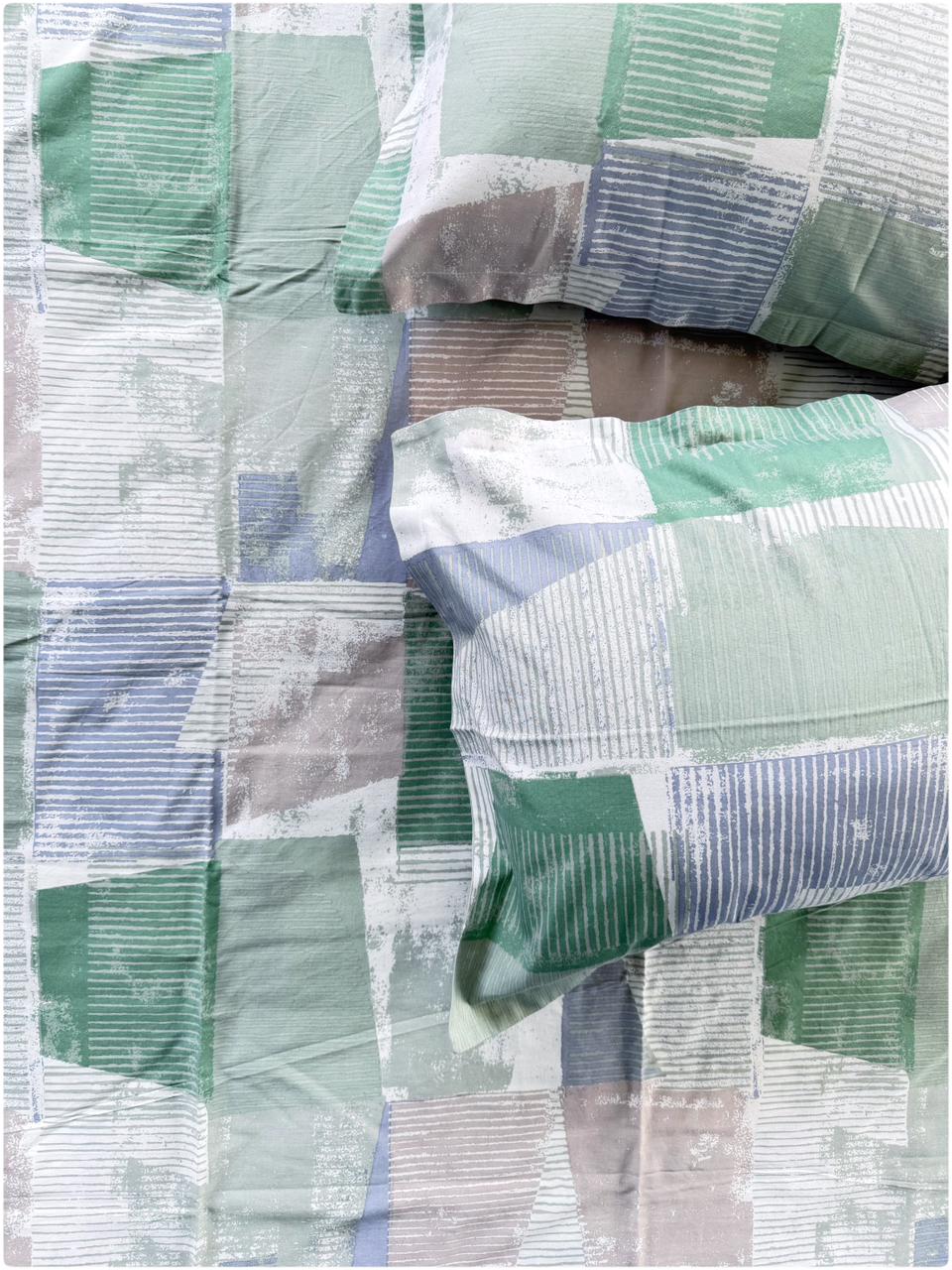 Artistic Brush Sea Green – Premium Bed Sheet Set 300 TC