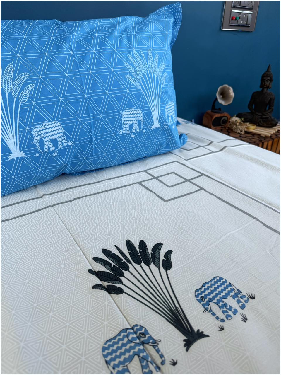 Decaso Ethnic - Light Grey & Blue