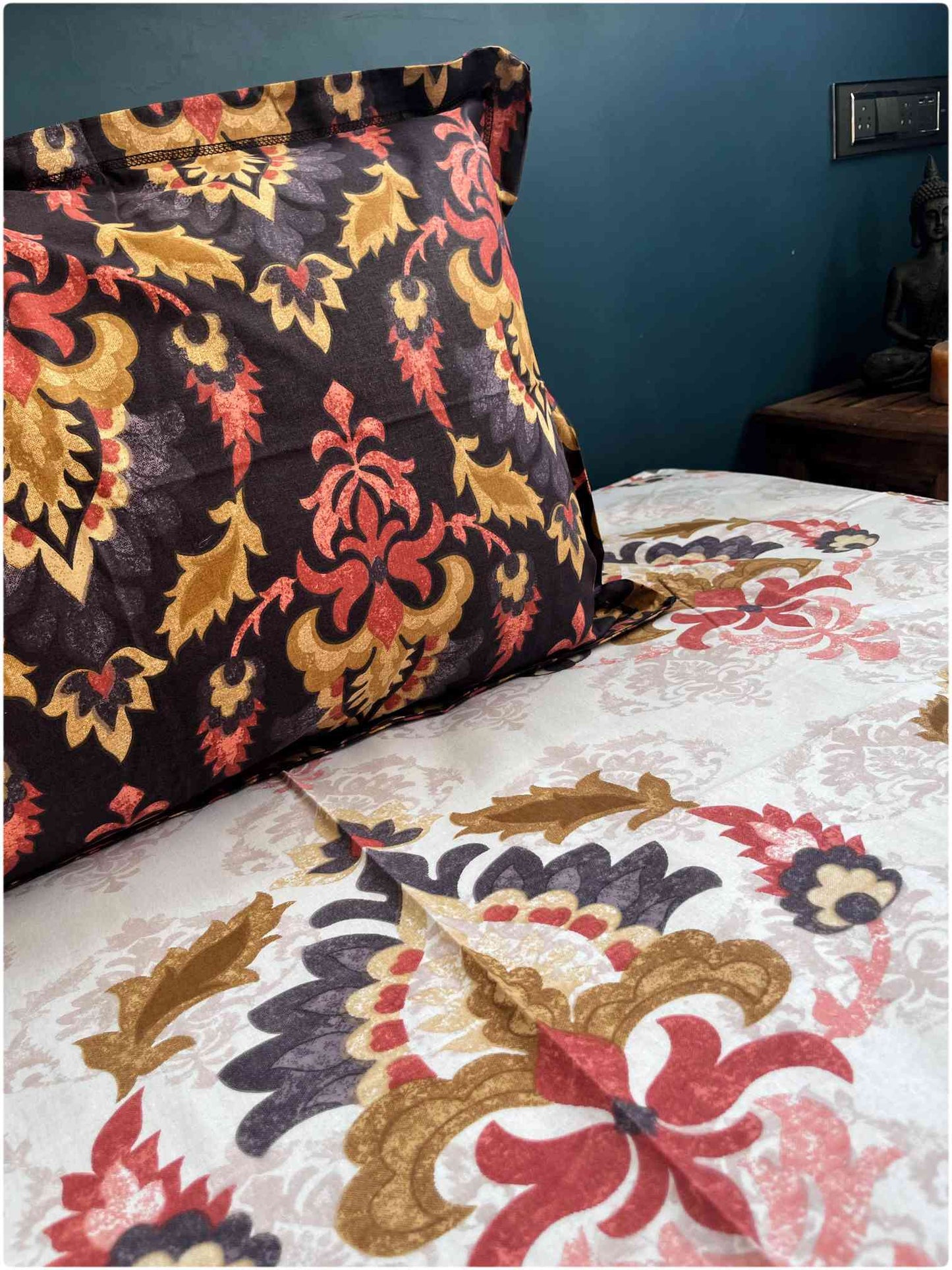 Jaipur Ivy Plum – 100% Cotton Bed Sheet 120 TC