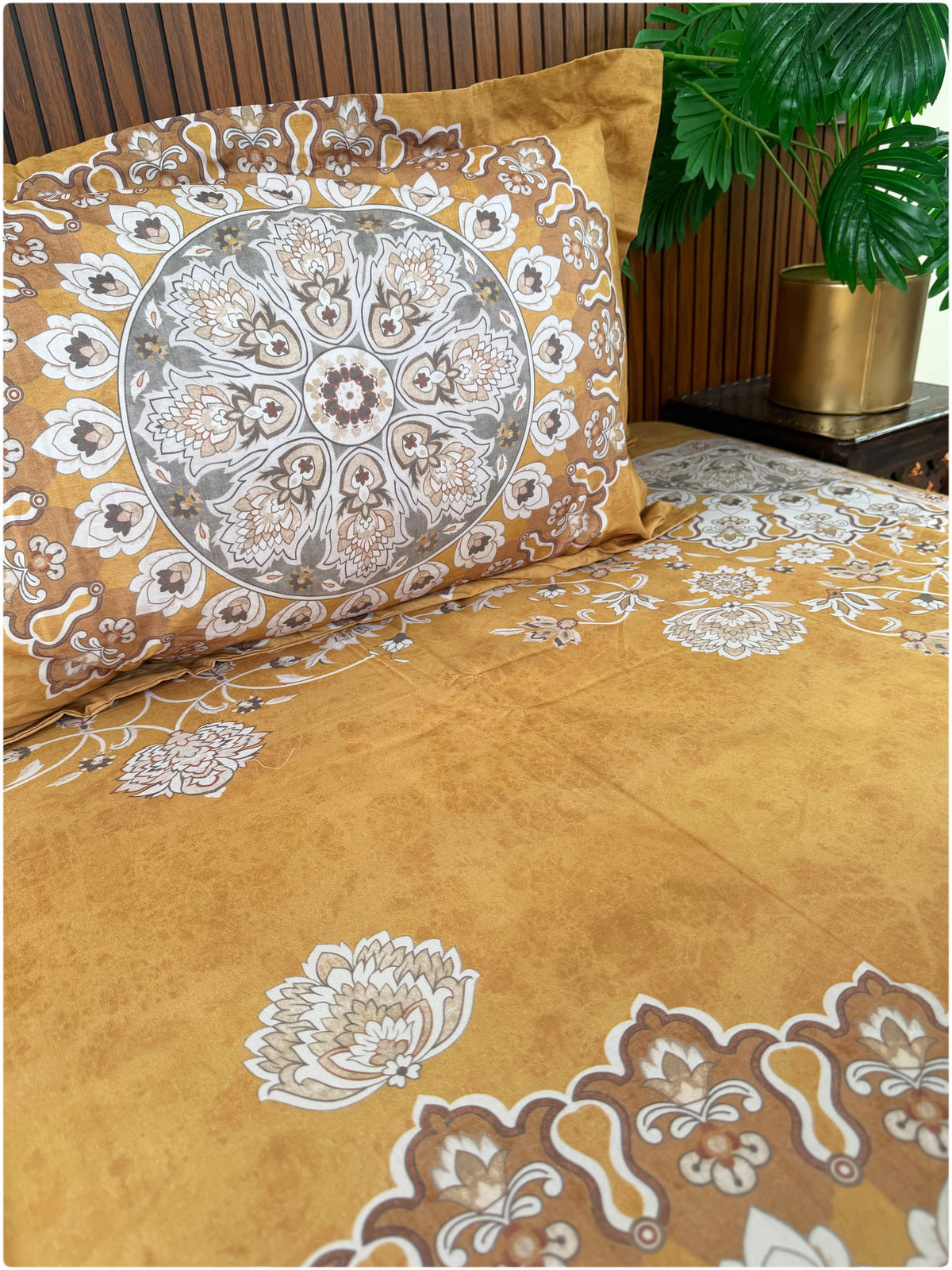Mustard Ethnic Bedsheet
