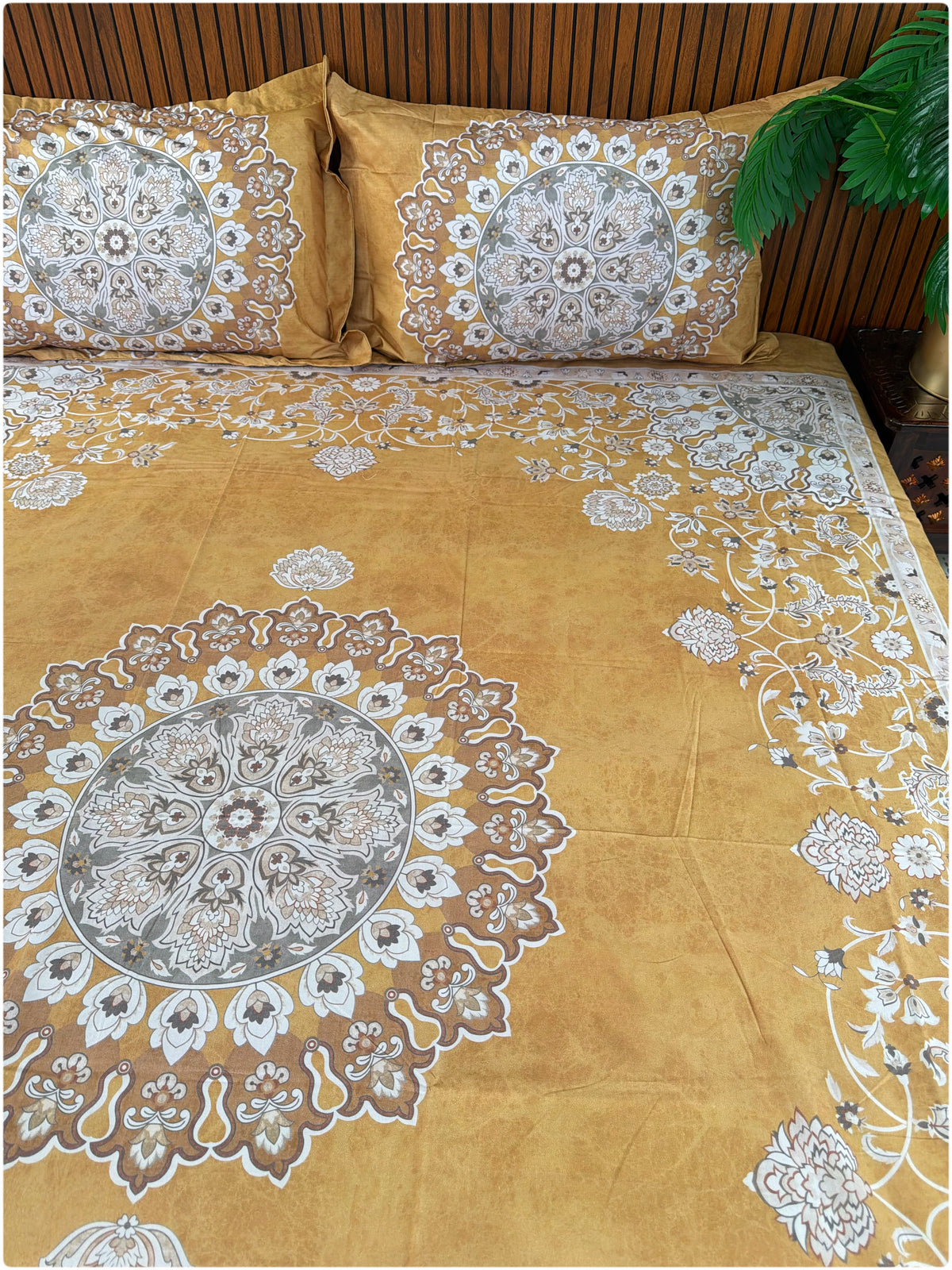 Mustard Ethnic Bedsheet