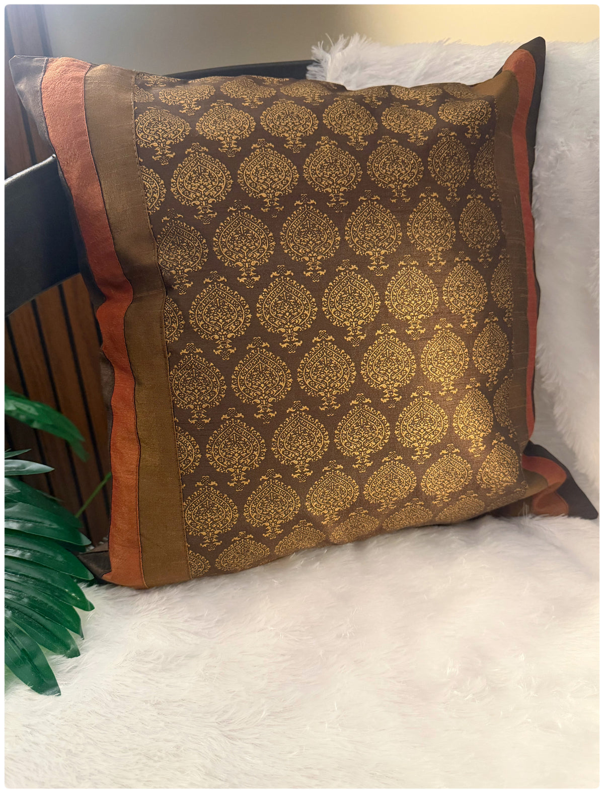 Chocolate Brown Festive Cushion Cover