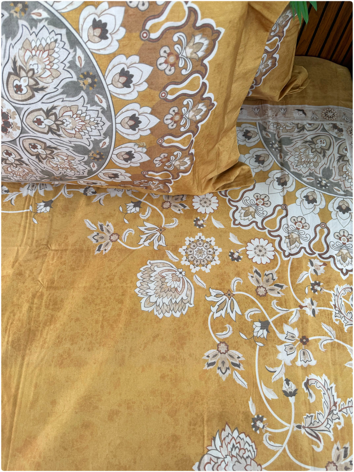 Mustard Ethnic Bedsheet