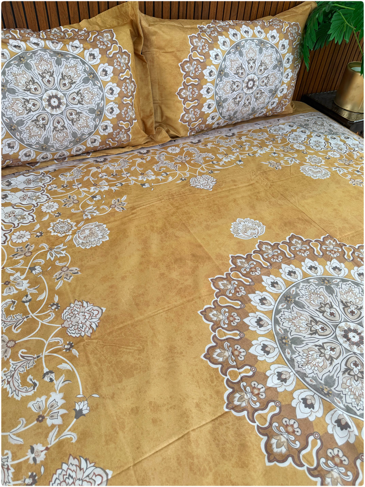 Mustard Ethnic Bedsheet