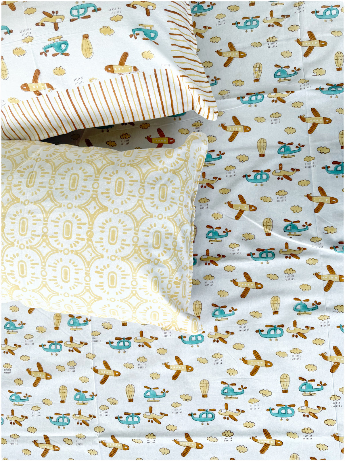Aeroplanes OG Handblock Kiddoze Bedsheet