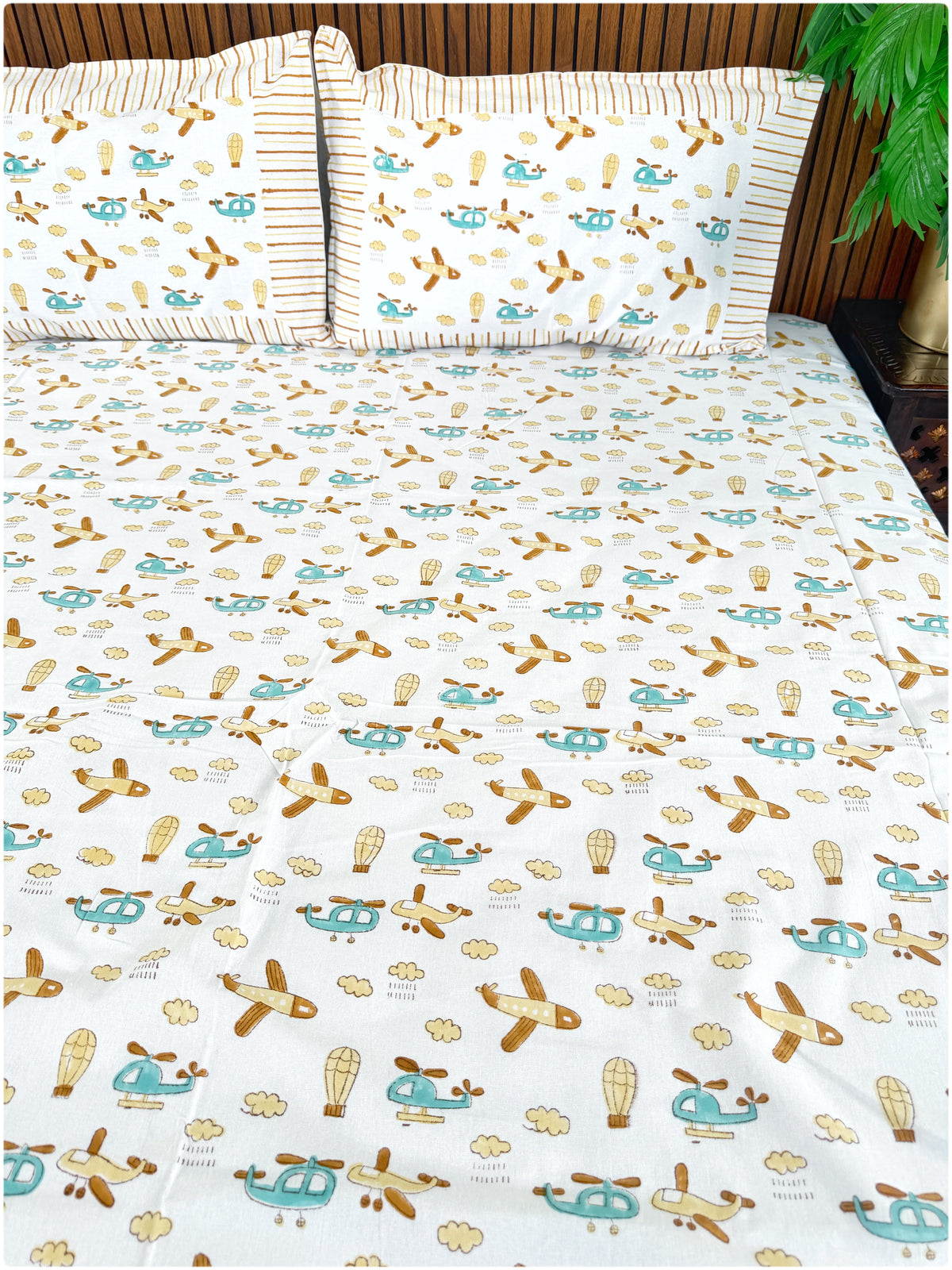 Aeroplanes OG Handblock Kiddoze Bedsheet