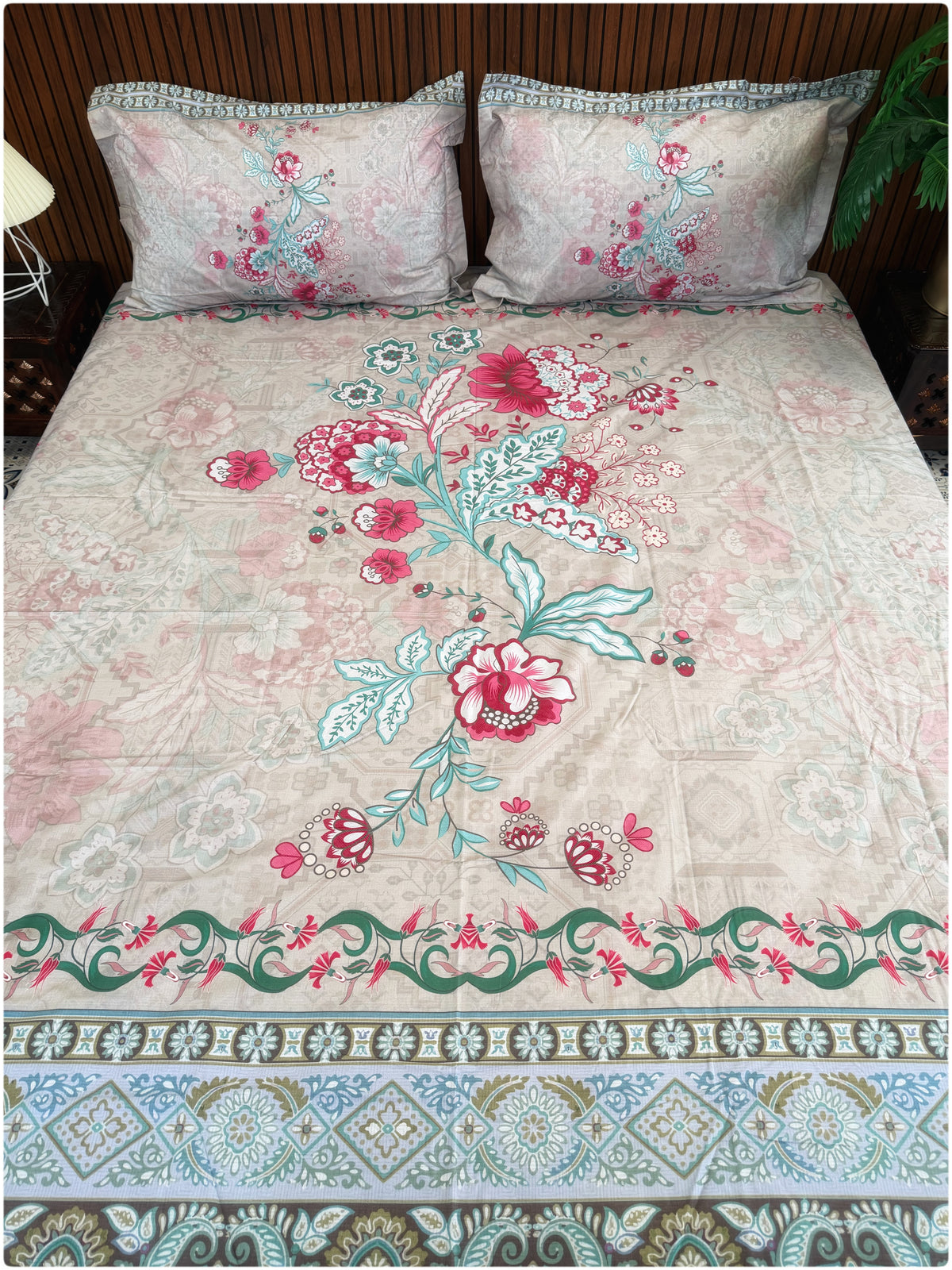 Sandstone Floral Super King Bedsheet
