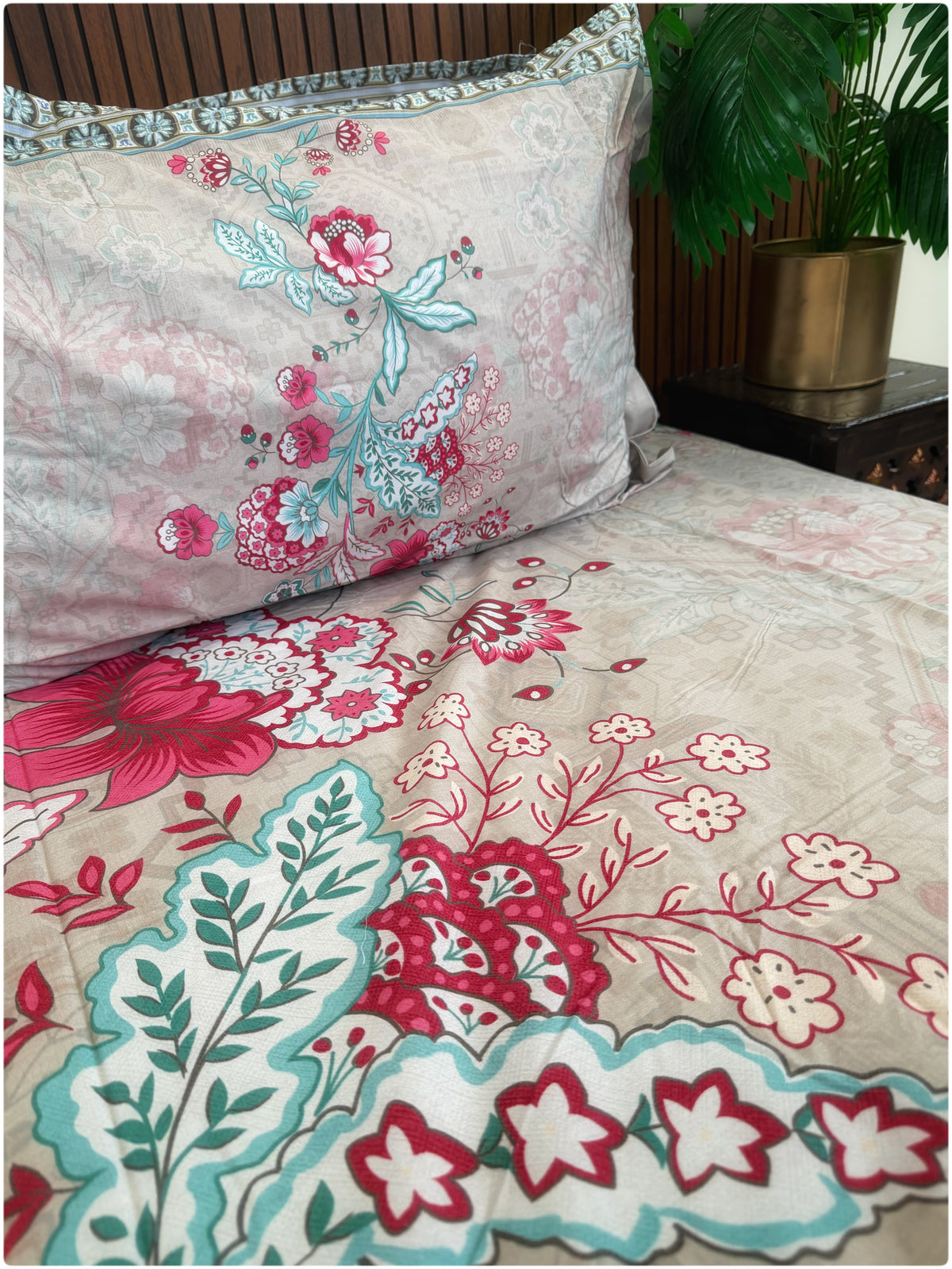 Sandstone Floral Super King Bedsheet