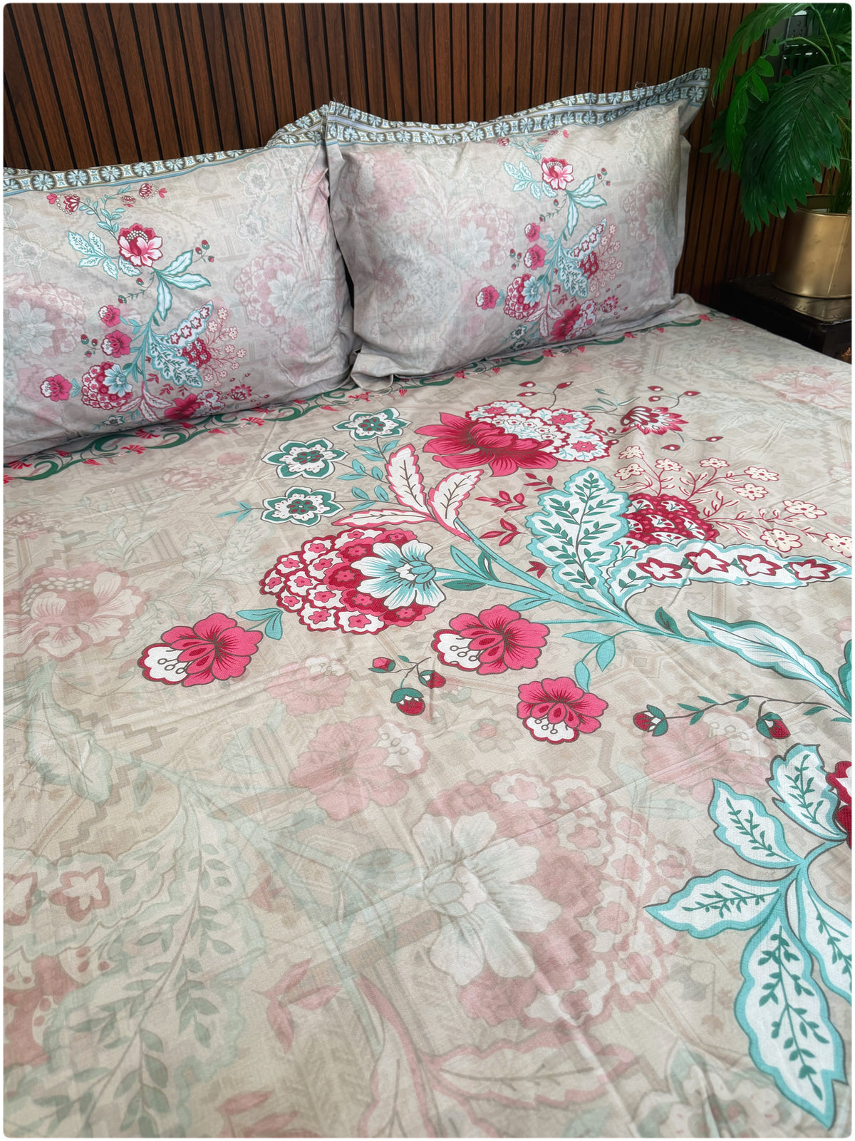 Sandstone Floral Super King Bedsheet