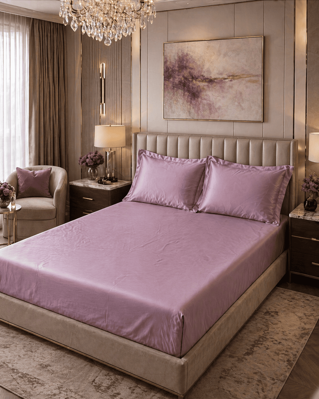 Solid Mauve – 300 TC Luxury Bed Sheet