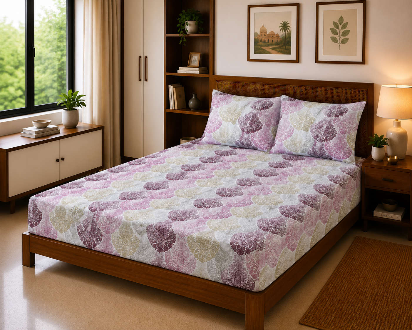 Mandala Multicolor Art – 180 TC Luxury Bed Sheet