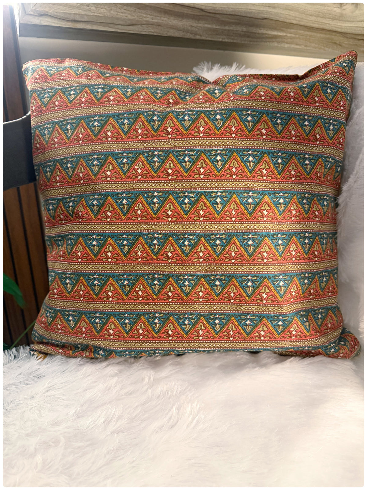 Teal & Orange Reversible Cushion Cover