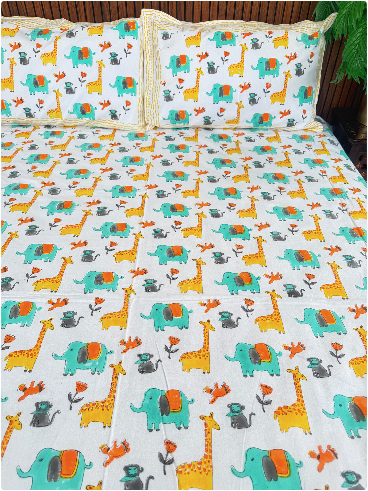 Zoo OG Handblock Kiddoze Bedsheet