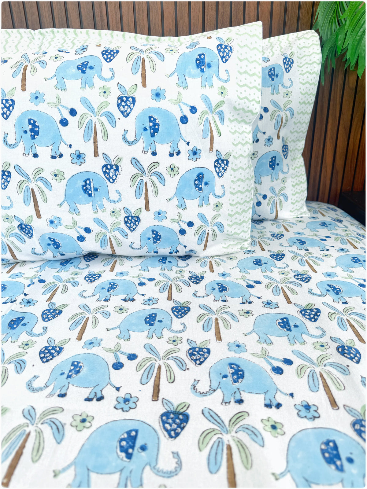 Elephant OG Handblock Kiddoze Bedsheet