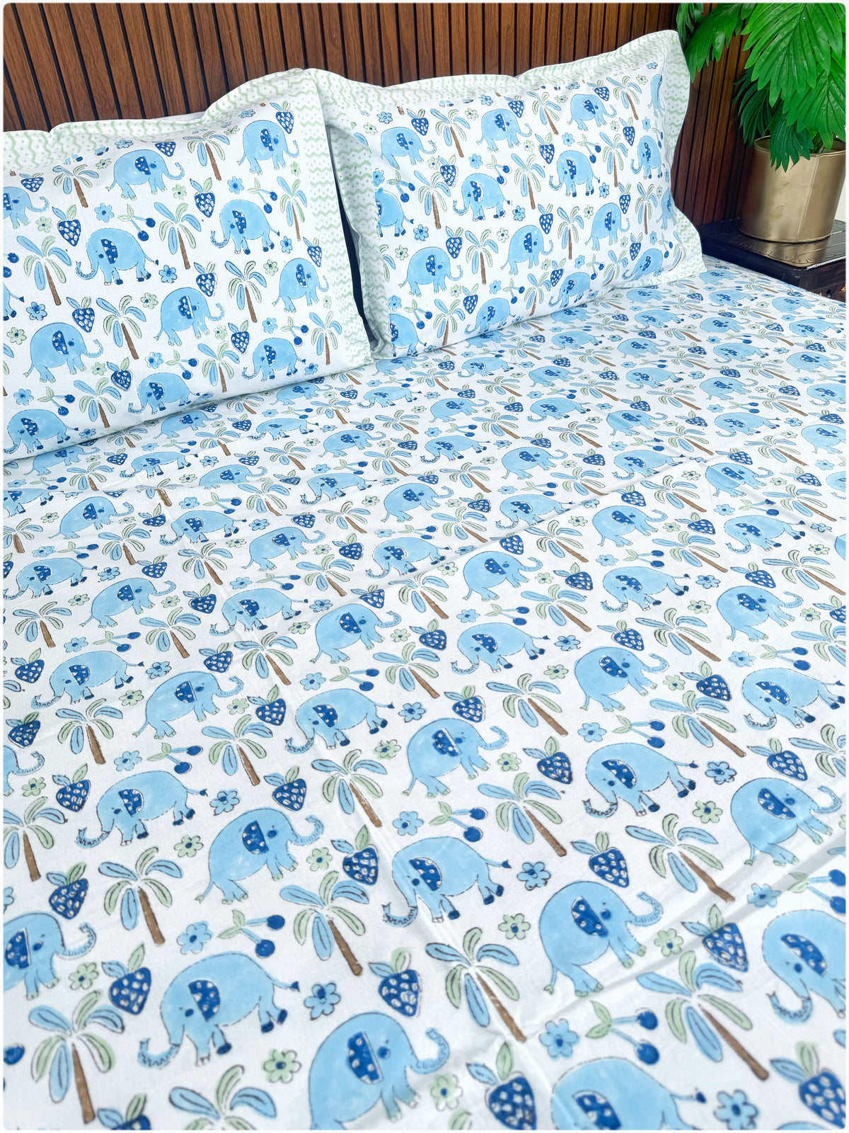 Elephant OG Handblock Kiddoze Bedsheet
