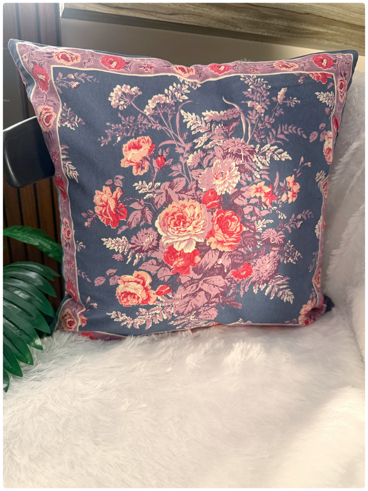 Blue & Purple Reversible Cushion Cover