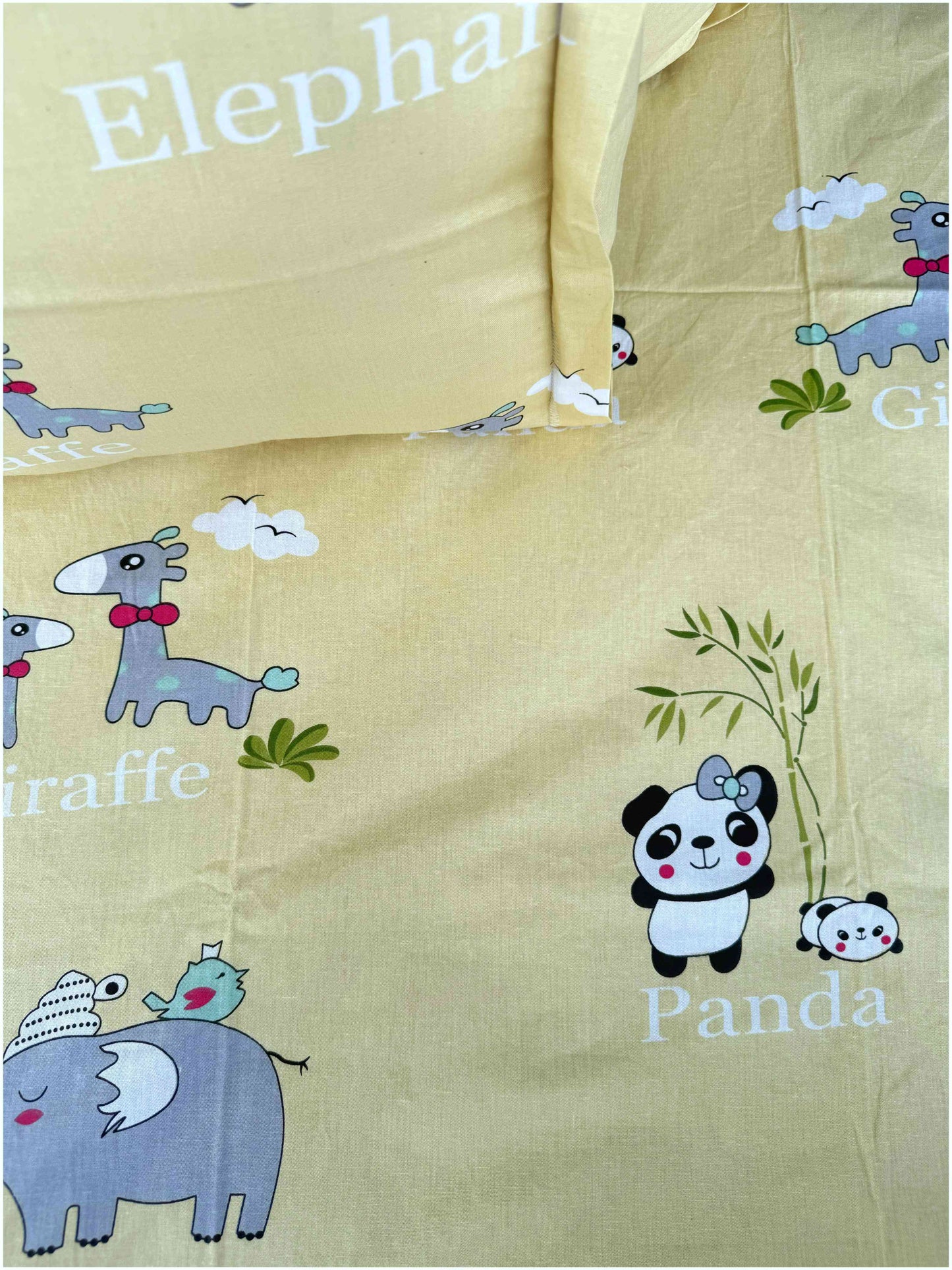 Zoo Yellow Fun – Kids Happy Sleep Bed Sheet Set 180 TC