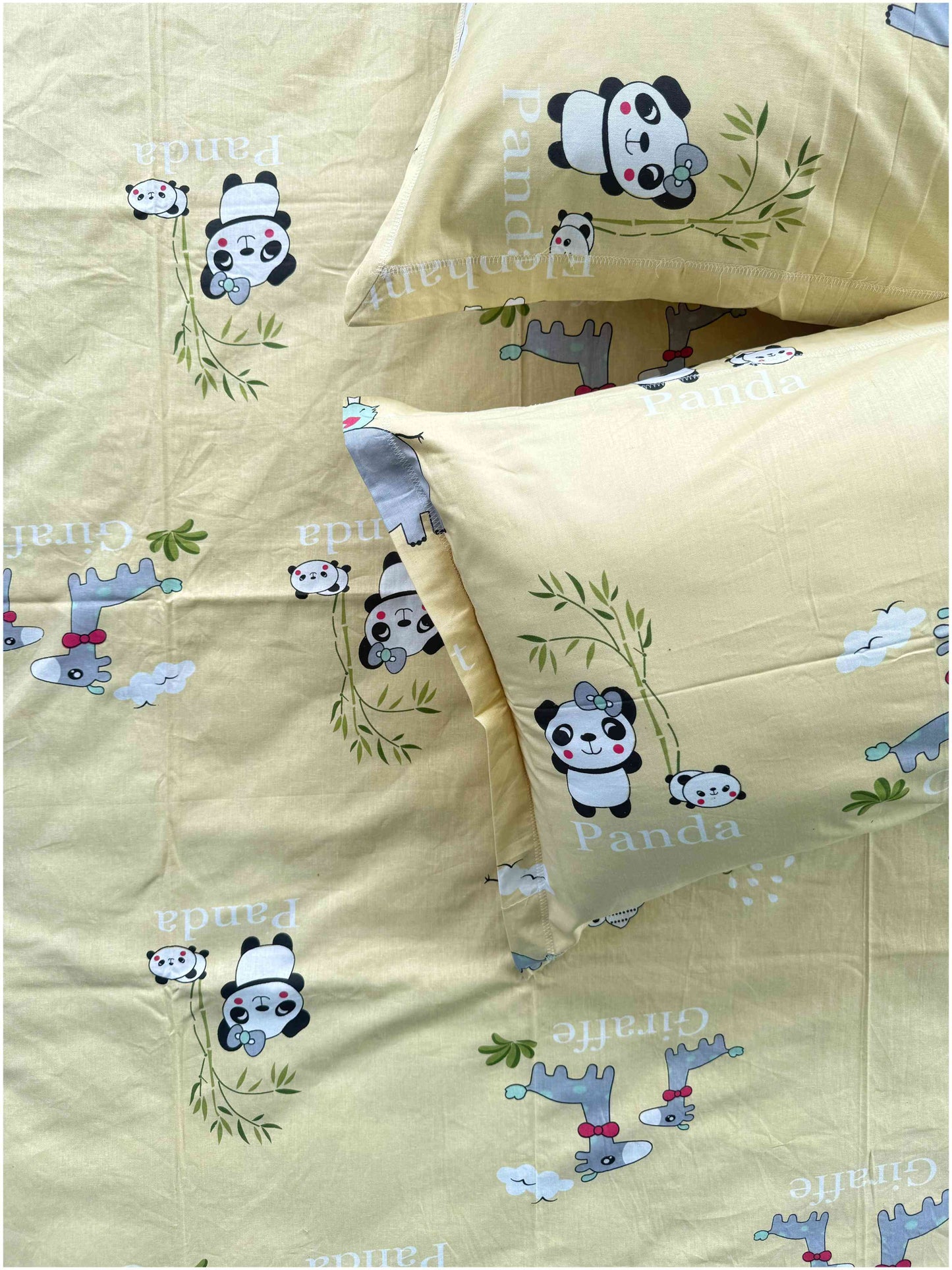 Zoo Yellow Fun – Kids Happy Sleep Bed Sheet Set 180 TC