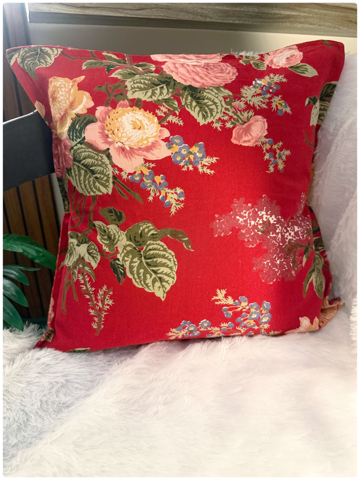 Scarlet Red Reversible Cushion Cover