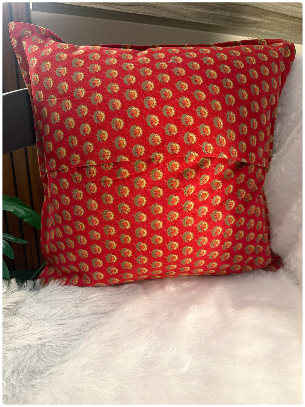 Scarlet Red Reversible Cushion Cover