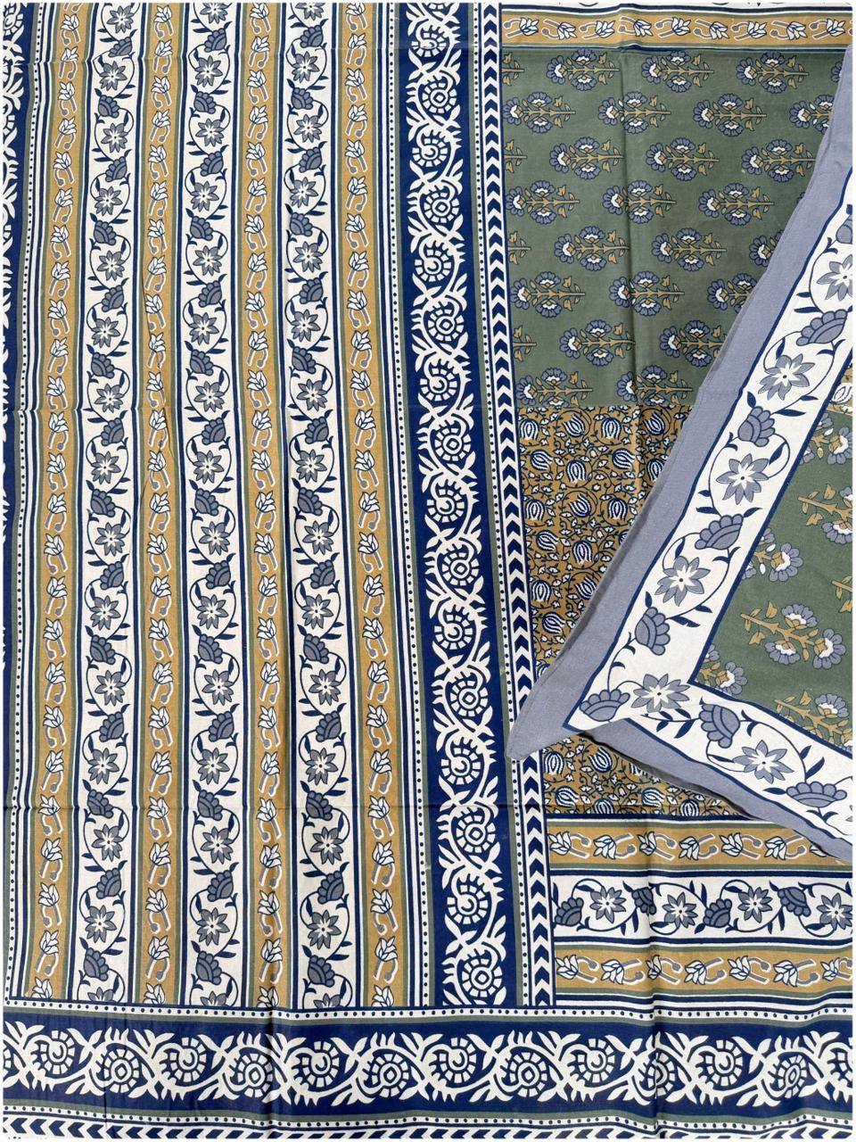 Navy Heritage Traditional Cotton Bedsheet