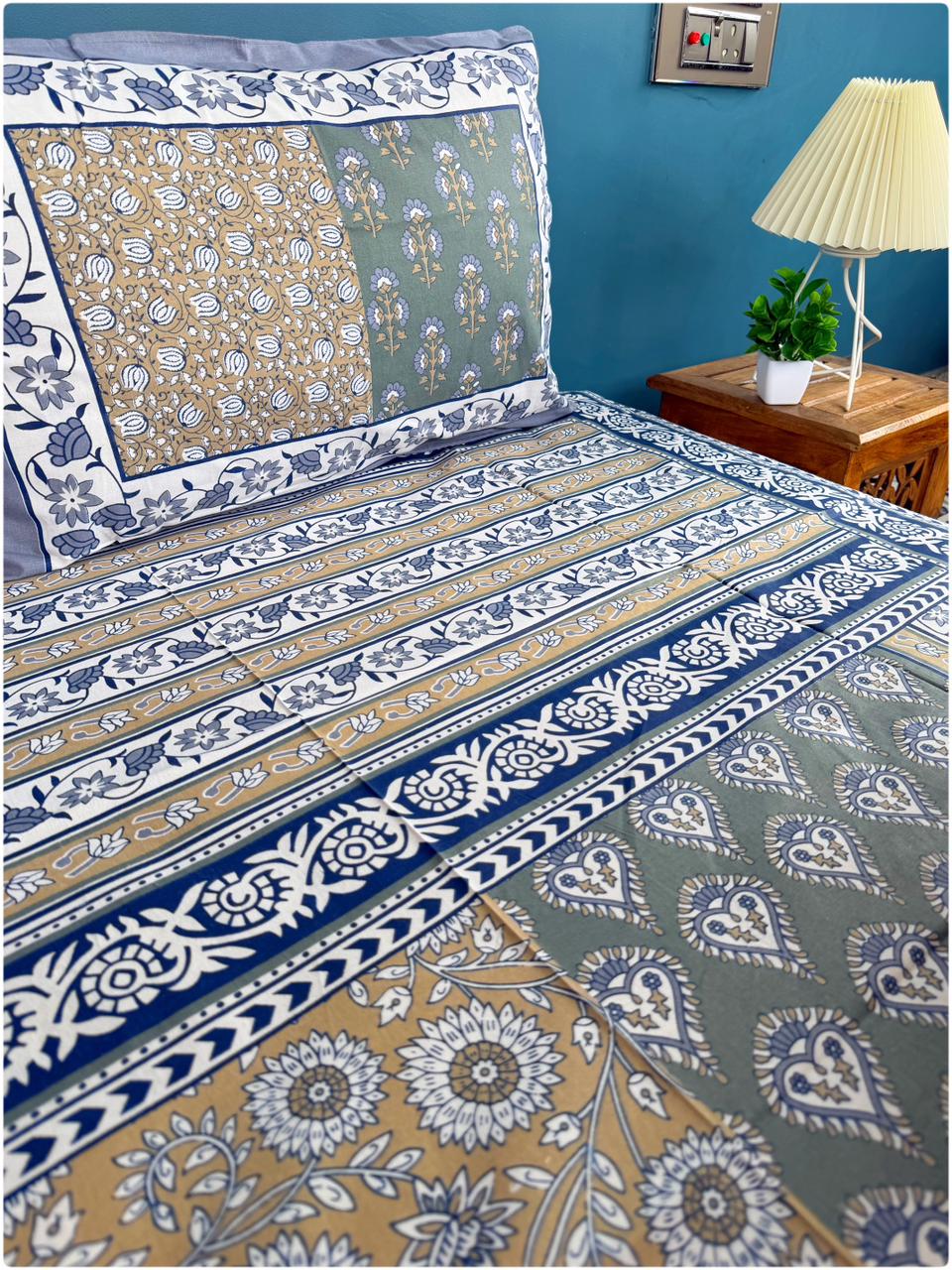 Navy Heritage Traditional Cotton Bedsheet