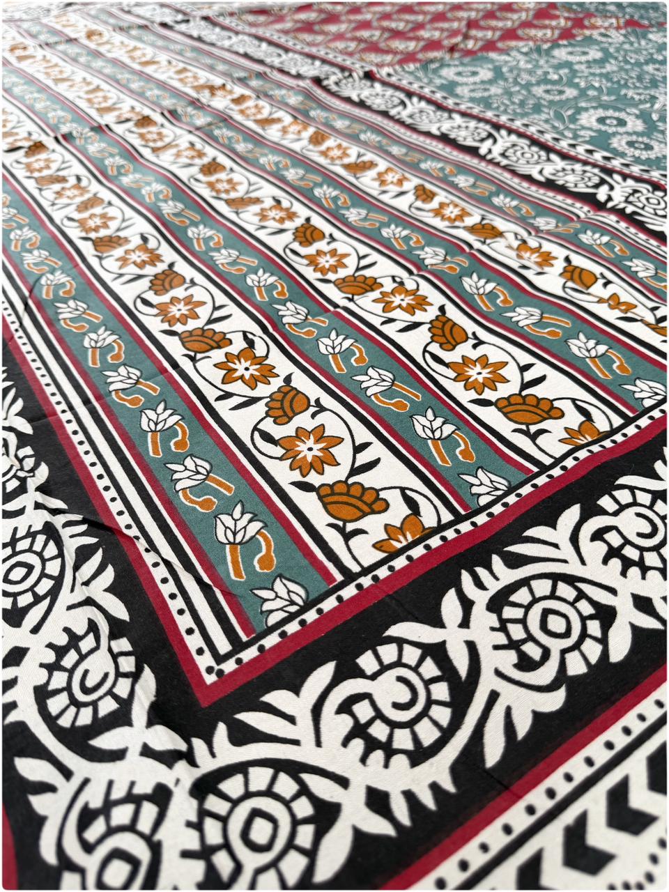 Golden Mustard Heritage Print Bedsheet