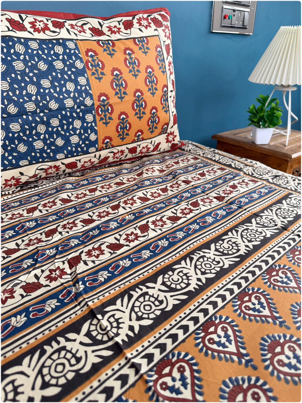 Maroon Mosaic Cotton Single Bedsheet