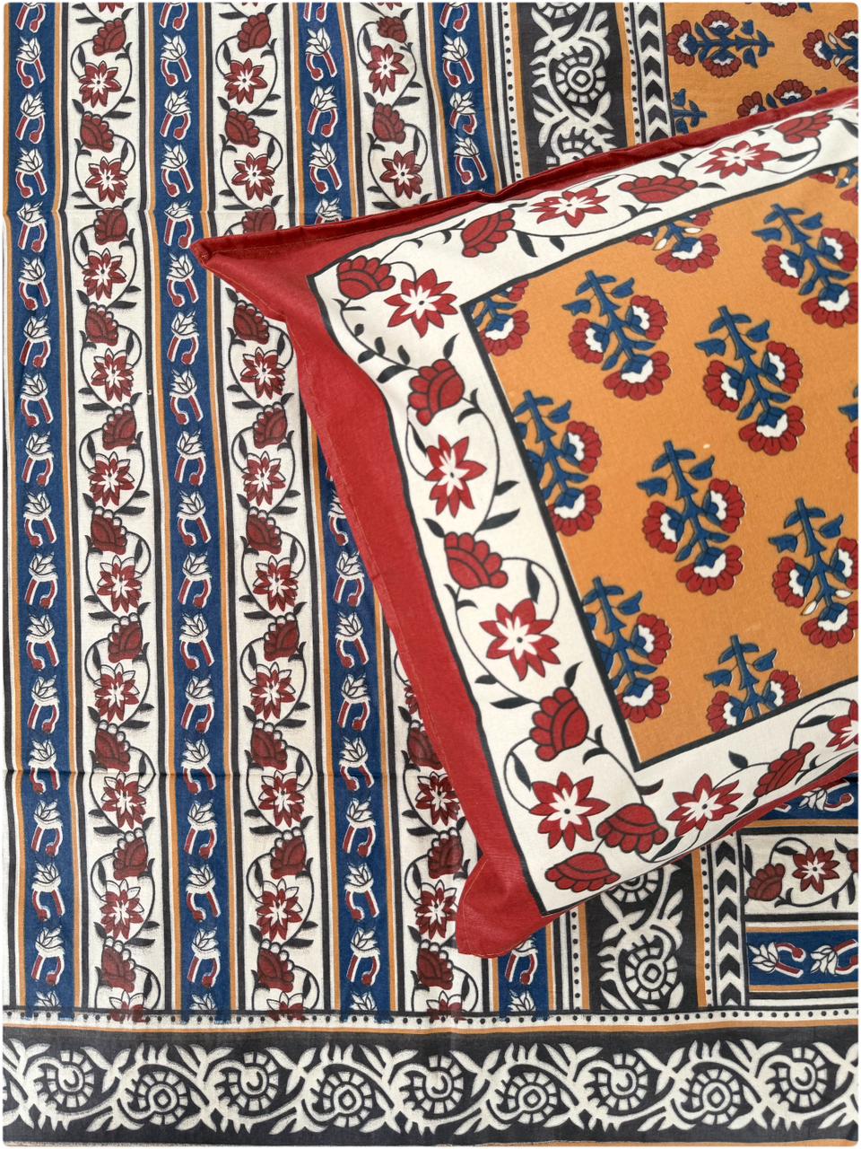 Maroon Mosaic Cotton Single Bedsheet