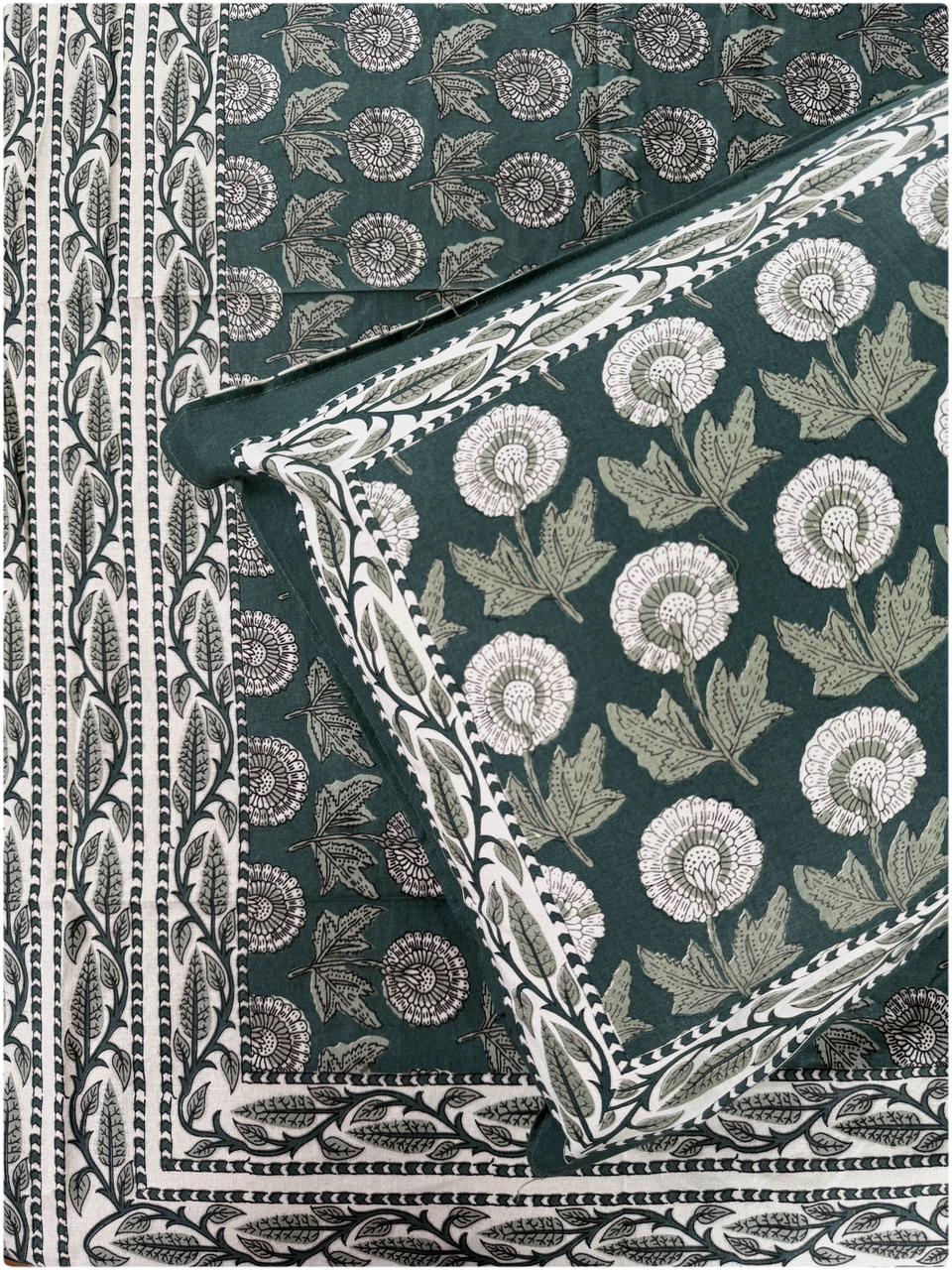 Verdant Forest Premium Ethnic Bedsheet Set