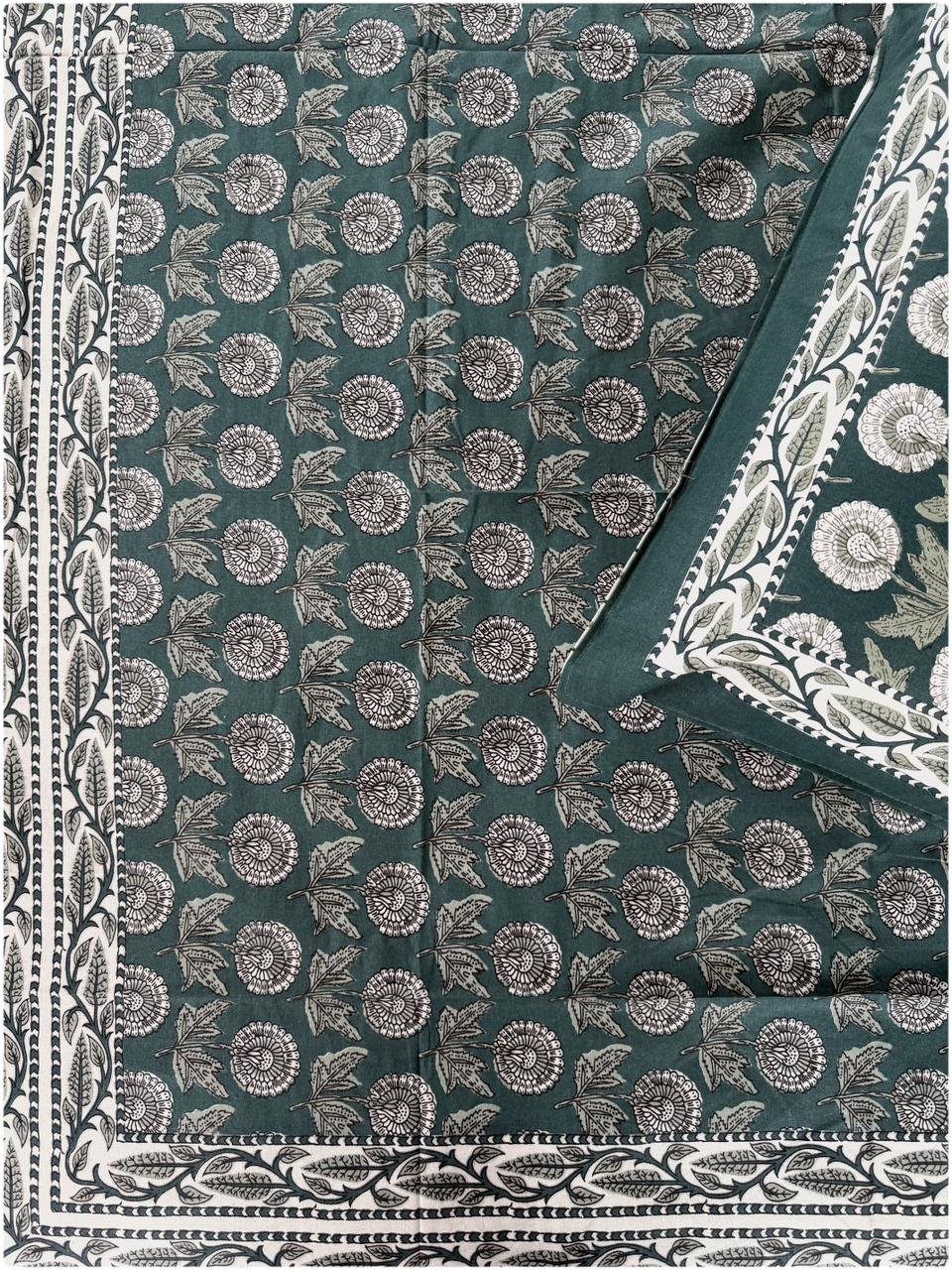 Verdant Forest Premium Ethnic Bedsheet Set