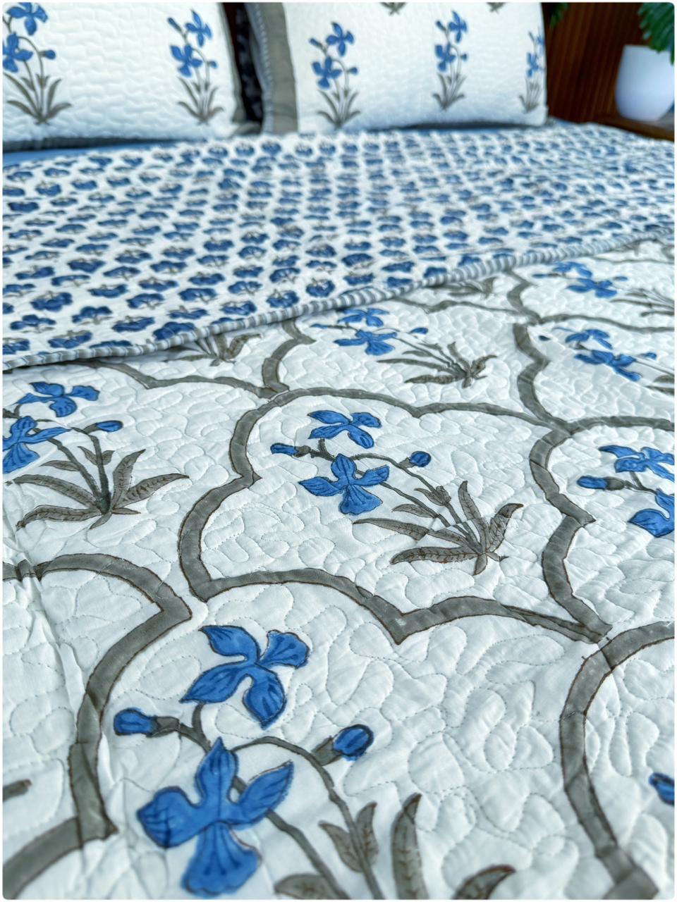Indigo Whisper Queen Bedcover