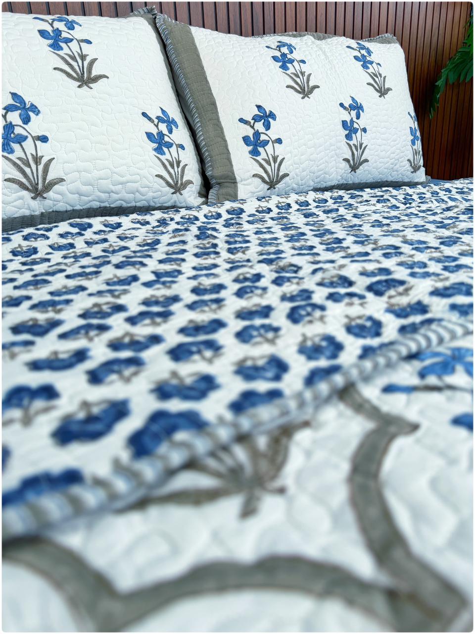 Indigo Whisper Queen Bedcover