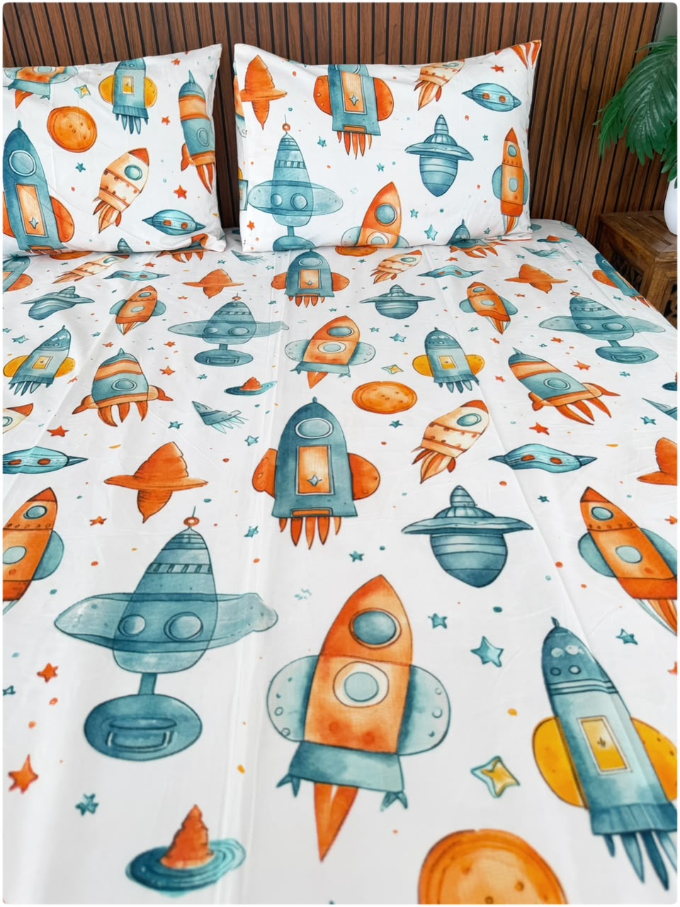 Rocket White - Kids Bedsheet
