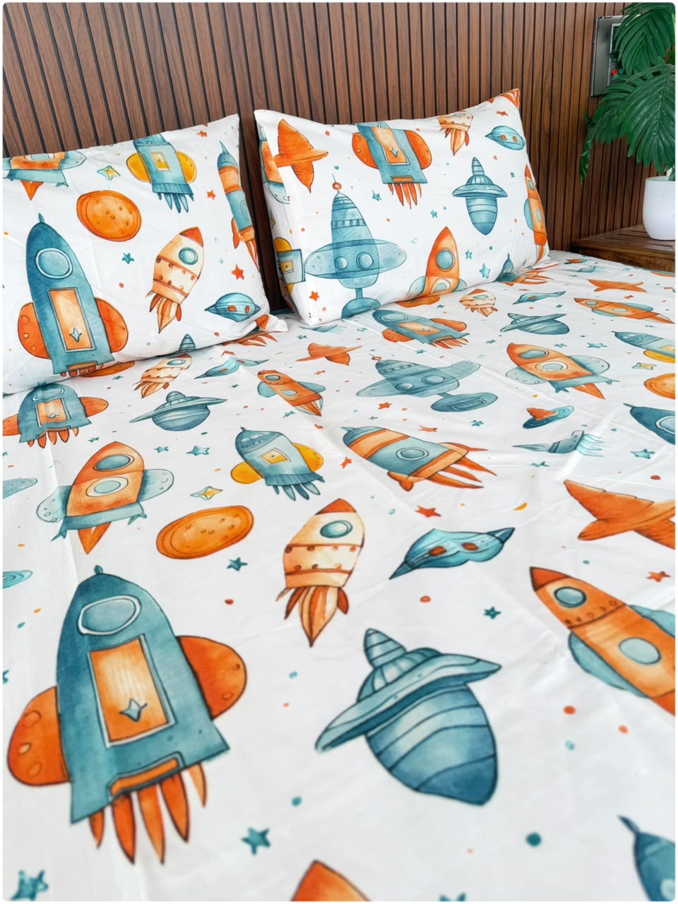 Rocket White - Kids Bedsheet