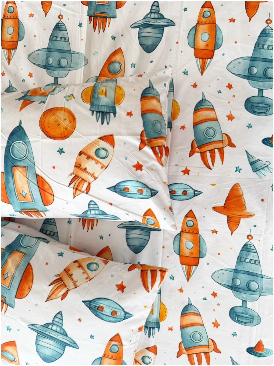 Rocket White - Kids Bedsheet
