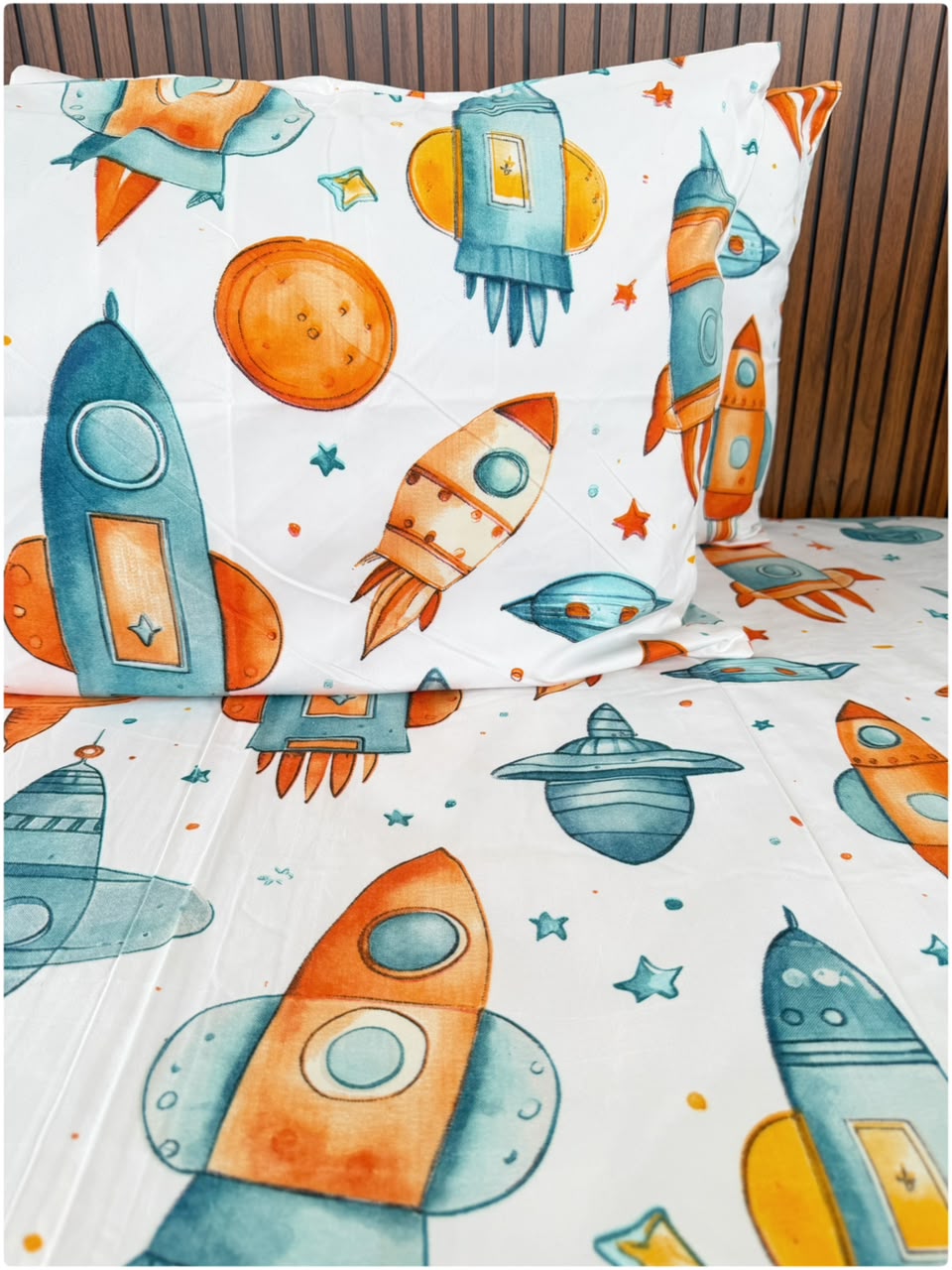 Rocket White - Kids Bedsheet
