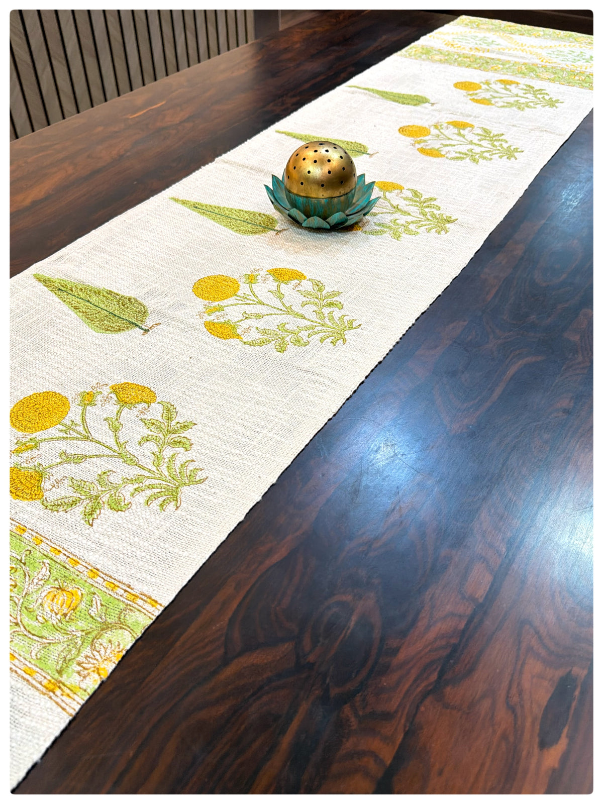 Jute Yellow & Green Table Runner – (13 x 72 Inches)