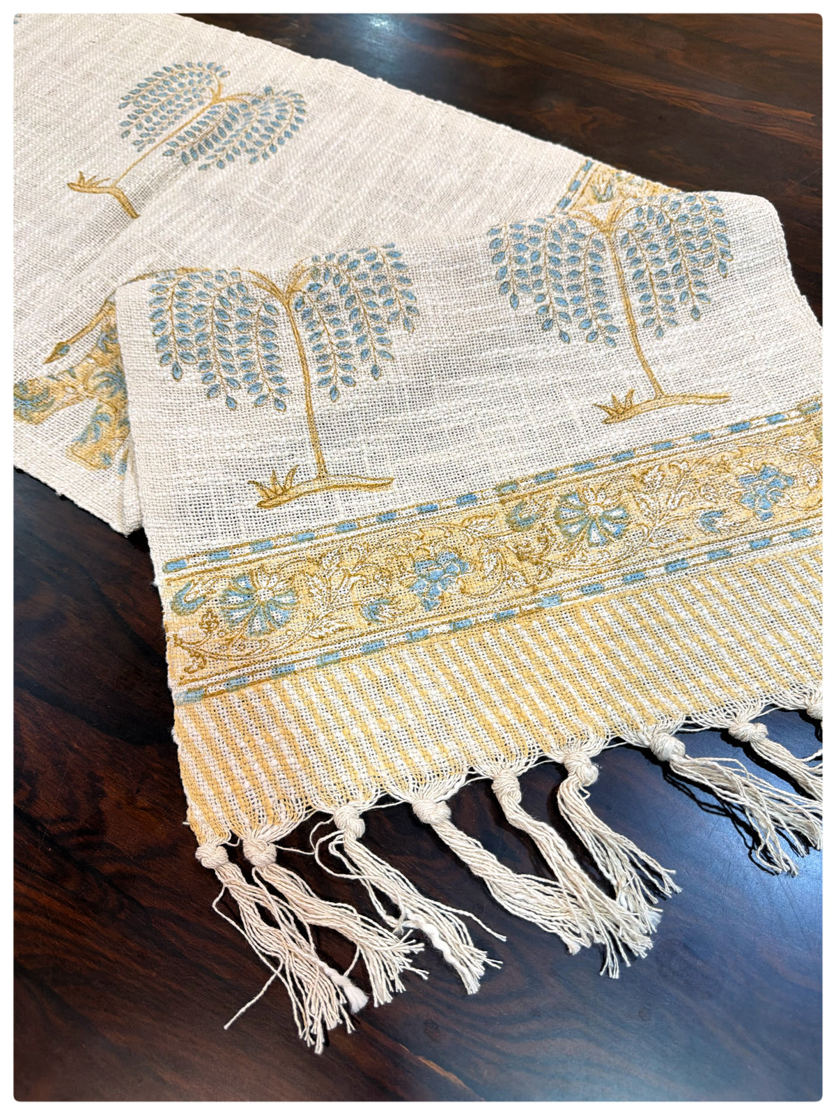 Jute Yellow Elephants Table Runner – (13 x 72 Inches)